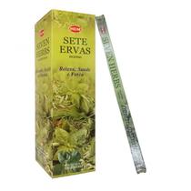 Incenso Natural HEM - Sete Ervas 8 Varetas Purificação Energética Harmonização Ambientes Boas Energias Decorativo Relaxar Meditar