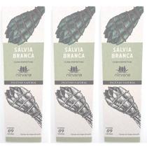 Incenso Salvia Branca Nirvana Natural Proteção Espiritual Limpeza Paz Kit 3 Und
