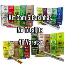 Incensos Artesanais Natural Nobre Kit/ 5 Caixinhas com 40 Varetas
