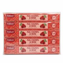 Incensos Tulasi Masala 25 Caixas C 7 Varetas Aroma:Nag Champa e Rose