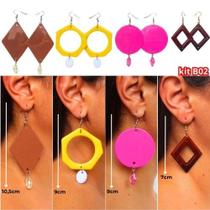 Incríveis Brincos femininos 4 pares em diversos tamanhos e cores Incríveis Brincos femininos 4 pares em diversos tamanhos e cores