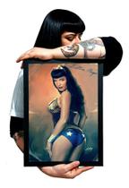 Incrivel Arte Bettie Page Estilo Hq Quadro Moldurado 44x32cm