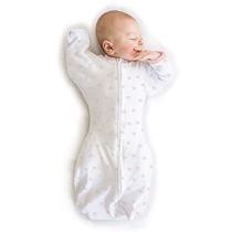 Incrível baby transitional swaddle sack com braços para cima mangas de meio comprimento e algemas de luva, arcos minúsculos, rosa, pequeno, 0-3 meses, pequeno (6-14 libras)