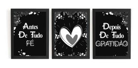 Incrivel E Lindo Kit 3 Quadros Antes De Tudo Fé Grandes