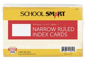 Index Card School Smart Ruled 4x6" 90 libras branco, pacote com 100 Index Card School Smart Ruled 4x6" 90 libras branco, pacote com 100