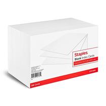 Index Cards Staples 233460 12,7 cm x 20,32 cm Unruled, pacote com 500 Index Cards Staples 233460 12,7 cm x 20,32 cm Unruled, pacote com 500