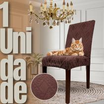 Indiana - Capa de Cadeira Linha Gold Anti Gato - Marrom Escuro