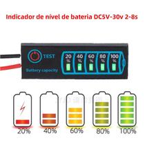 Indicador De Nível De Bateria DC5V-30V 2-8S Testador De Exibição De Capacidade De Chumbo-ácido