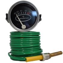 Indicador Temperatura Agua 4 Metros 60Mm Redondo Caminhao Onibus trator Rosca M14X1,5 Escala 40 A 100 Graus Indicador Temperatura Agua 4 Metros 60Mm Redondo Caminhao Onibus trator Rosca M14X1,5 Escala 40 A 100 Graus