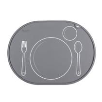 Individual Montessori de silicona antideslizante para bebé gris 36x26 cm