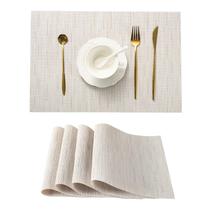 Individuales Leetaltree Beige Pálido Juego de 4 Resistentes al Calor de PVC Individuales Leetaltree Beige Pálido Juego de 4 Resistentes al Calor de PVC