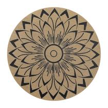 Individuales SHACOS redondos de vinilo 38 cm juego de 6 Boho flor negro