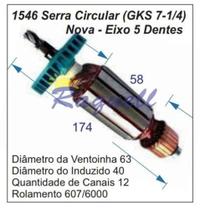 Induzido 1546 compativel Bosch- GKS 7- 1/4- Serra Circular - 220V