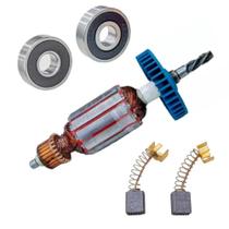 Induzido, Rolam, Carvão P/ Furadeira Makita Hp1630/1631 110v