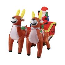 Infláveis De Natal Ao Ar Livre De 8 Pés, Papai Noel Em Trenó Com Dois Renas, Decorações Para Jardim