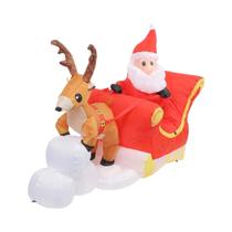Infláveis Gigantes De Natal: Papai Noel Em Trenó Com Renas, Decorações Externas Com LEDs Infláveis Gigantes De Natal: Papai Noel Em Trenó Com Renas, Decorações Externas Com LEDs