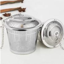 Infusor Chá Cesta Inox Com Corrente Reforçado 4,5 X 4 Cm
