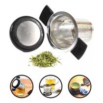 Infusor Chá Coador Em Aço Inoxidável Tipo Cesta Silicone Tea