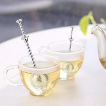Infusor de chá aço inoxidável filtro redondo retrátil prático - Filó Modas