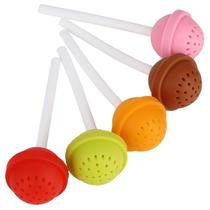 Infusor de chá HERCHR em forma de pirulito de silicone, 5 peças de folhas soltas Infusor de chá HERCHR em forma de pirulito de silicone, 5 peças de folhas soltas