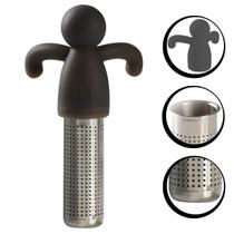 Infusor De Chá Inox Filtro Coador De Ervas Com Suporte