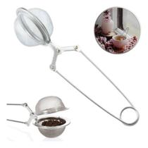 Infusor Em Inox Para Chá Peneira Coador Com Cabo Auxiliar Cor Prateado Infusor Em Inox Para Chá Peneira Coador Com Cabo Auxiliar Cor Prateado