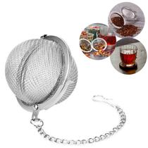 Infusor Inox Para Chá Mini Peneira Coador Com Corrente 4,5cm Unitermi