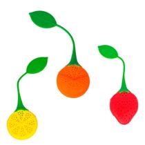 Infusor P/Chá Silicone Formatos Frutas Laranja Limão Morango