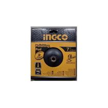 INGCO DISCO DE BORRACHA COM FLANGE PARA POLITRIZ 7" (180MM) C/ tiras autocolantes P/BOINA E LIXA
