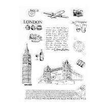 Inglaterra Trip Silicone Clear Stamp London Tour Padrão Fundo Selo Transparente para Embelezamento de cartões de diário DIY - Claro