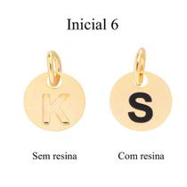 Inicial 06 Redonda Sem Resina Folheado A Ouro 18k