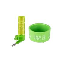 Injetfour kit 1 bebedouro e 1 comedouro de hamster n 2 verde 120ml