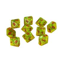 Ink Colorido D10 RPG Dados Poliédricos 0-9 Fonte Retro Estilo Fantasia Para Jogo De Mesa