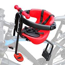 Innolife Baby Bicycle Seat - Assento de bicicleta infantil montado na frente com corrimão, assento de bicicleta infantil para bicicleta adulta - Vermelho