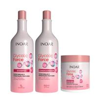 Inoar Glycolic Force Kit 3 Produtos Inoar Glycolic Force Kit 3 Produtos
