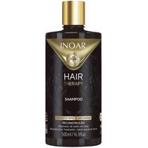 Inoar Hair Therapy Shampoo 500ml com KeraSystem3 e Arginina 100% Vegana Cabelos Danificados Resultado Salão em Casa