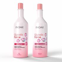 Inoar kit shampoo1l + condicionador 800ml force glycolic