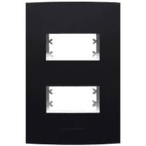 Inova Class Placa 4X2 2 Seções Distanciada Preto Ebano Fosco