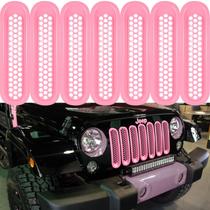 Inserciones delanteras de parrilla para Jeep Wrangler Camoo 7 piezas rosa 2007-2017