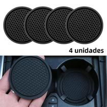 Inserções De Porta-Copos De Silicone Preto Antiderrapante Para Carro 4pcs Tapete Universal