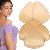 Inserções de sutiã ElaGlow impermeáveis para mulheres (4 pares) bege