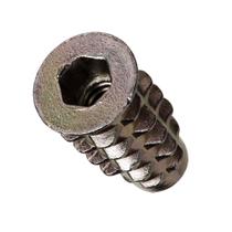 Inserto rosqueado E-Z LOK para madeira macia com flange hexagonal de zinco 10-24 Inserto rosqueado E-Z LOK para madeira macia com flange hexagonal de zinco 10-24