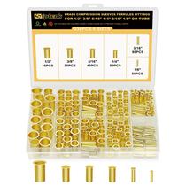 Insertos de tubo de compressão Siptenk Brass OD 1/2 3/8 5/16 1/4 3/16 1/8