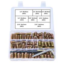 Insertos roscados PGMJ 180 peças de parafuso de madeira 1/4 - 20 e 5/16-18
