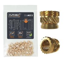 Insertos roscados ruthex M5 Short 50 peças Rx-M5Sx5.8 Brass