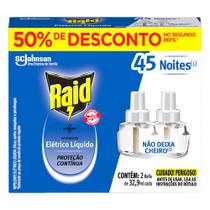 Inseticida Elétrico Líquido 45 Noites Raid 2 Unidades