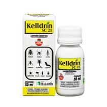 Inseticida Kelldrin Sc 25 30ml Formula Concentrada Mata Escorpião Barata Aranhas Traças Pulgas Carrapato Cupim Formiga