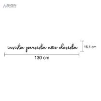 Insista Persista Não Desista. Frase Decorativa Escrita Madeira MDF 3mm 1.3 Metros CORTE LASER