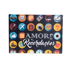 Instalivro 10x15 Álbum Autocolante Horizontal para 20 fotos AMOR E RECORDAÇÕES Adulto Jovem Preto