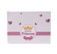 Instalivro Álbum 10x15 Autocolante Horizontal para 20 fotos MINHA PRINCESA Rosa Coroa Infantil Bebê